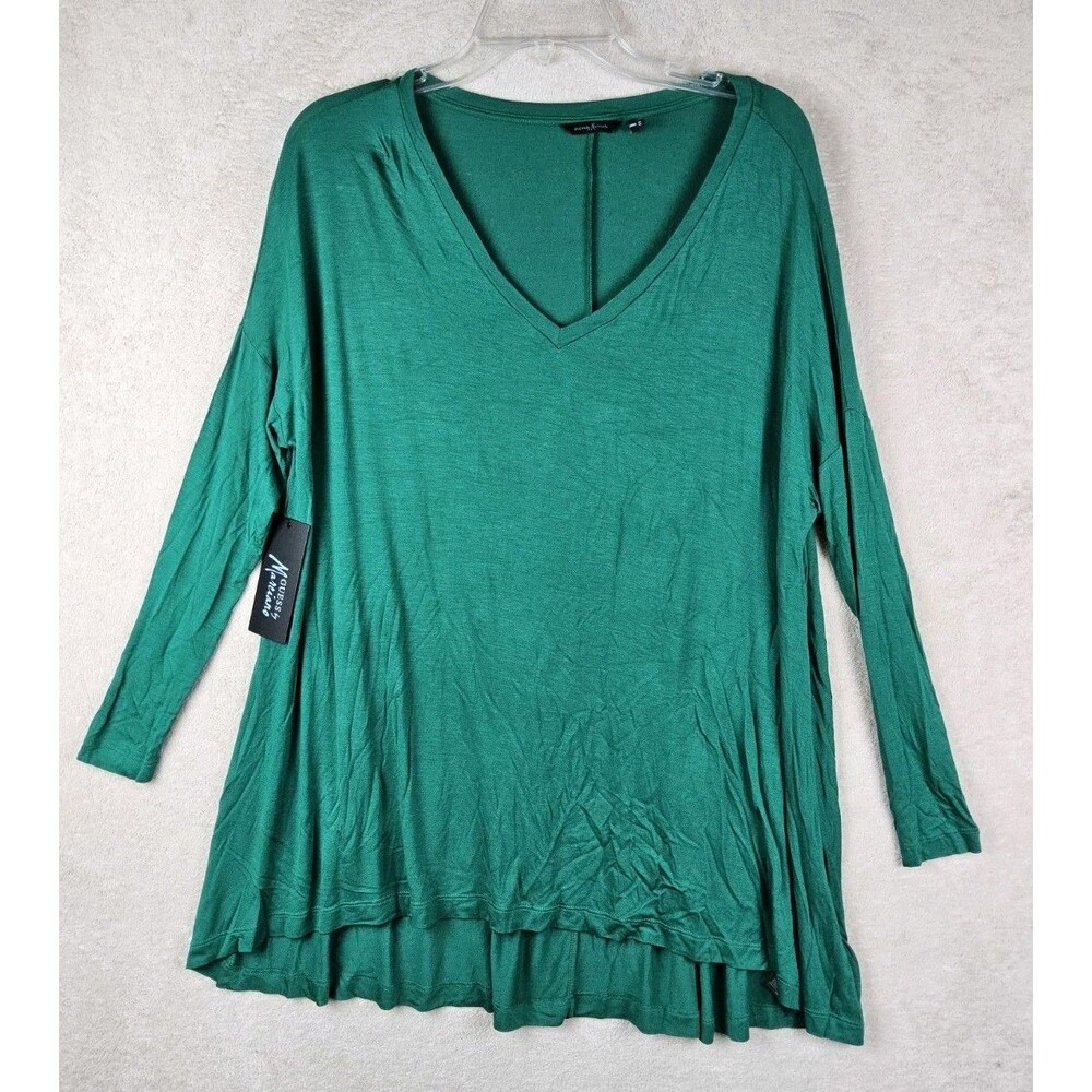 Guess By Marciano Women's Long Sleeve Oversized Drapey V Neck Top Green Size XS